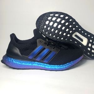 Adidas Ultraboost 5.0 DNA Black Metallic Blue Sneaker Mens Size 8 GY8614